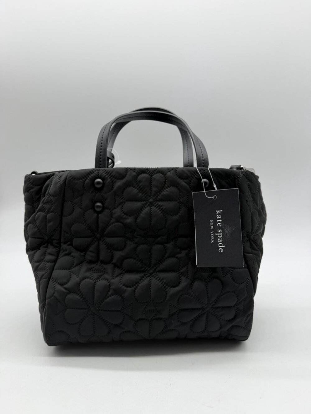 KATE SPADE NY Tilly quilted spades women's small tote crossbody bag - Black - Picture 8 of 10
